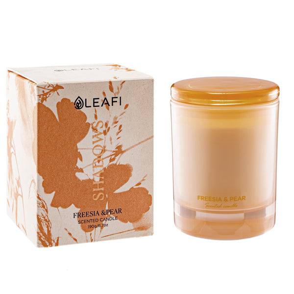 Freesia & Pear Scented Candle scented soy wax candle by LEAFI Aroma UAE