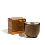 Jasmine & Cedarwood luxury scented candle in elegant glass vessel - LEAFI Aroma AllureCollection 400g