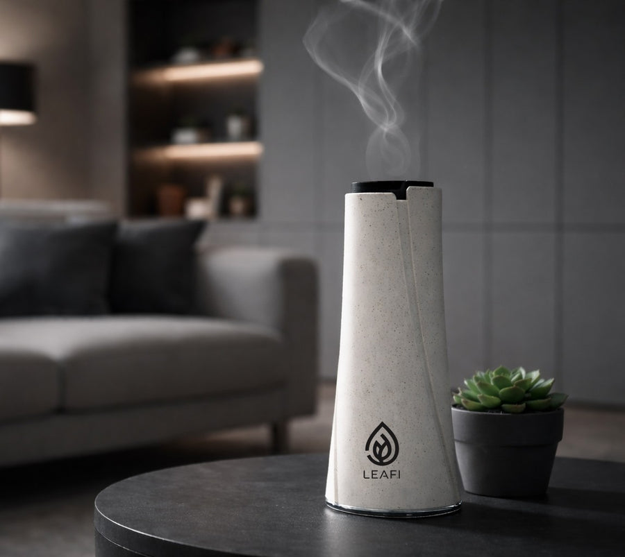 LEAFI Aroma diffuser styled in a calm UAE interior