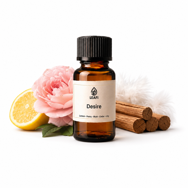 LEAFI desire fragrance oil on white background