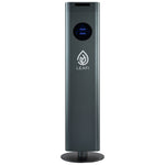 LEAFI ATMOS smart aroma diffuser in Titanium - front view showing the display and LEAFI logo