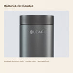 LEAFI Aura 200 Titanium anodised aluminium body and knurled collar close-up
