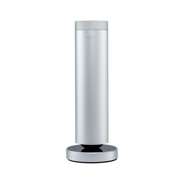 LEAFI Aura 300 smart aroma diffuser in Silver - front view showing the LEAFI logo