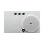 LEAFI Aura 100 smart aroma diffuser in Silver - top view showing the oil chamber and controls