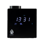 LEAFI Aura 100 smart aroma diffuser in Titanium - front view with display on