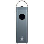 LEAFI SENSE smart aroma diffuser in Titanium - front view with carry handle, display and LEAFI logo