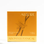LEAFI Allure Vanilla & Musk candle packaging on a white background.