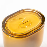 Top view of LEAFI Allure Vanilla & Musk candle (400g) on a white background.