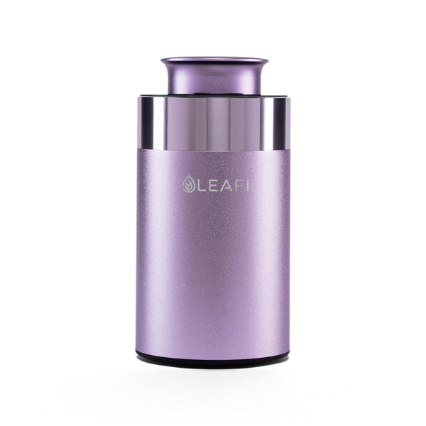 LEAFI Z-AIR waterless car diffuser in Rose Gold - front view showing the LEAFI logo